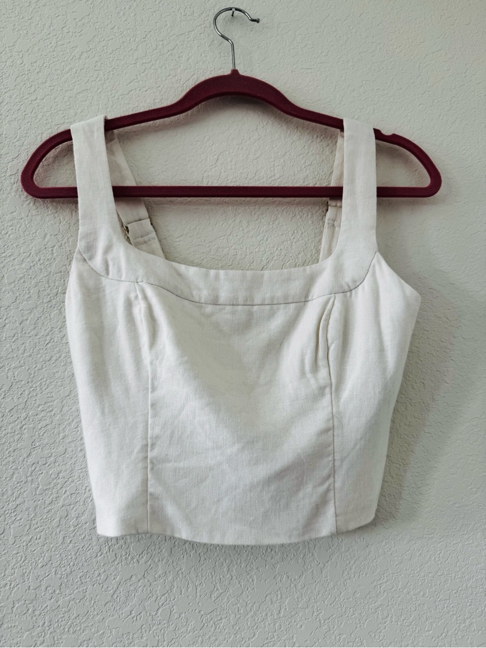 NWT Abercrombie & Fitch Linen Blend Crop Tank White